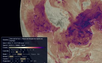 Globe virtuel des concentrations de CO, CO2 et SO2