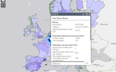 Water exploitation index (WEI) for river basin districts (1990-2015)