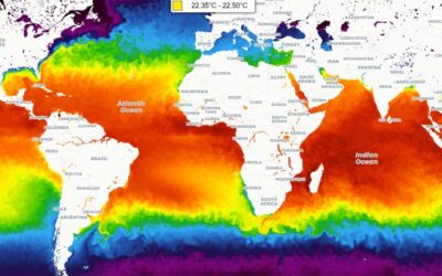 Températures des eaux océaniques dans le temps